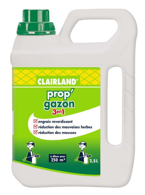 Fertilizzante liquido per prato Prop'Gazon 3 in 1 - Clairland - Concentrato 2,5 L