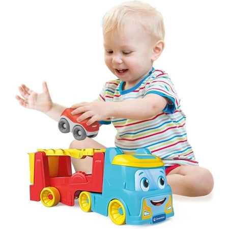 Gioco Clementoni - Il camion delle macchinine che rotolano - Plastica riciclata - Auto incluse - Da 18 mesi - Made in Italy