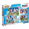 Clementoni - Edukit - Sonic - Scatola didattica 4 in 1 - 2 puzzle, 1 promemoria, 1 set da 6 cubi - Made in Italy - Dai 4 anni in su