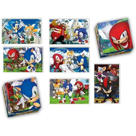 Clementoni - Edukit - Sonic - Scatola didattica 4 in 1 - 2 puzzle, 1 promemoria, 1 set da 6 cubi - Made in Italy - Dai 4 anni in su