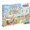 Clementoni - Edukit - Bluey - Scatola didattica 4 in 1 - 2 puzzle, 1 promemoria, 1 set da 6 cubi - Made in Italy - Dai 4 anni in su