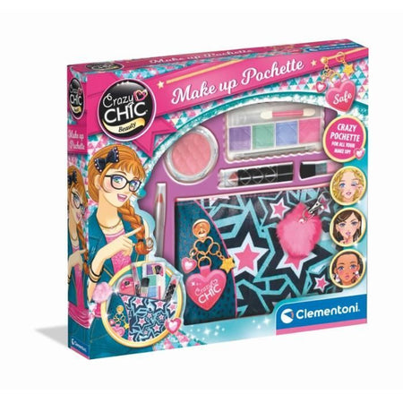Clementoni Crazy Chic - Tasca per il trucco lavabile - Contiene 5 prodotti per il trucco