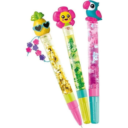 Clementoni - Crea le tue penne - Mini laboratorio penne - Tema tropicale - 3 da creare - Dai 6 anni in su