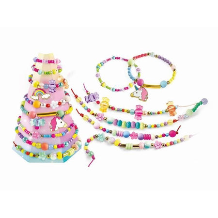 Clementoni - Crazy Chic - Scatola creativa Unicorno - Crea i tuoi braccialetti di perline colorate con ciondoli e pompon - Dai 7 anni in su