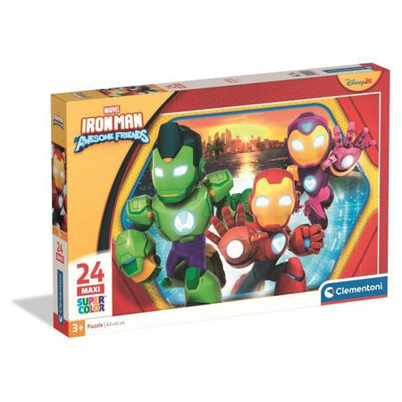 CLEMENTONI - Maxi 24 piezas - Iron Man y sus increíbles amigos