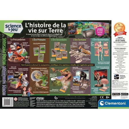 Clementoni - Scienza e gioco - La storia della vita sulla Terra - Realtà Virtuale - Più di 50 esperimenti - Made in Italy