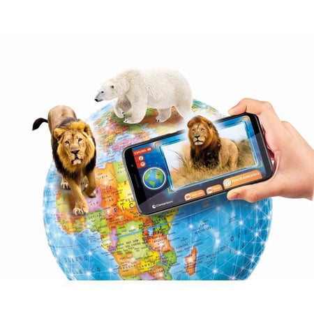 CLEMENTONI - Exploraglobe - Viaggi in tempo reale - 3 modalità di gioco e 28 attività - Penna Bluetooth