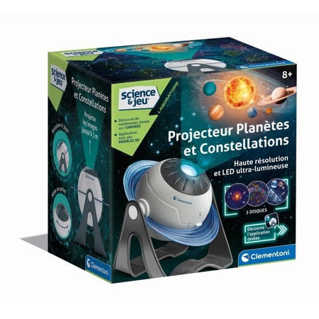 CLEMENTONI - Proiettore di Pianeti e Costellazioni - 3 modalità di gioco - Contenuti gratuiti e applicazione quiz
