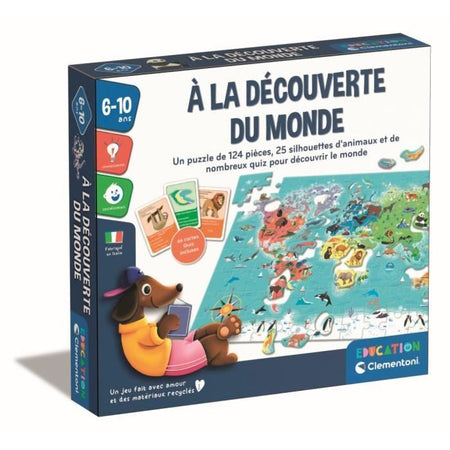 Clementoni - Puzzle per scoprire il mondo - Con attività, sfide, lotteria e gioco di ricerca - Dai 6 anni in su