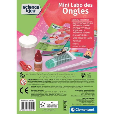 Clementoni - Scienza e Giochi - Mini Nail Lab - Crea il tuo smalto - Da 8 anni in su