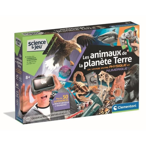 CLEMENTONI - Animals planet Reality - Scientific box - Esperimenti scientifici e attività virtuali - Stampi, vernici,