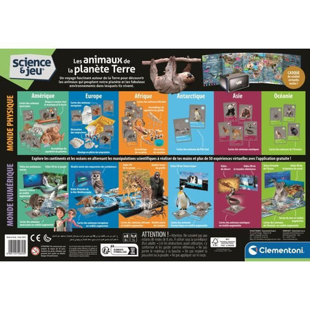 CLEMENTONI - Animals planet Reality - Scientific box - Esperimenti scientifici e attività virtuali - Stampi, vernici,