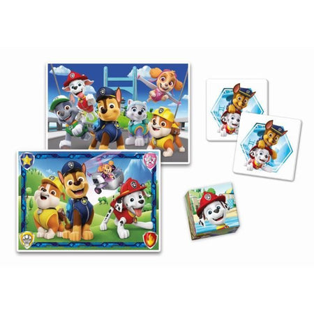 Paw Patrol - Set attività prescolare Clementoni 4 in 1 - 2 puzzle, 6 cubi e un memo - Made in Italy