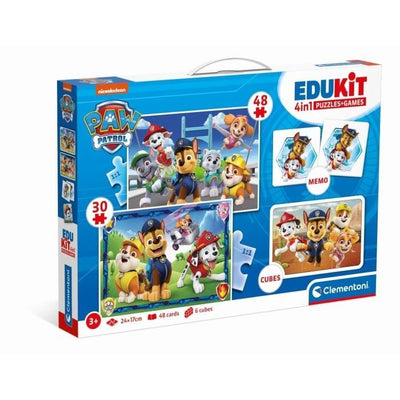 Paw Patrol - Set attività prescolare Clementoni 4 in 1 - 2 puzzle, 6 cubi e un memo - Made in Italy