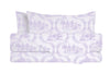 Completo letto lenzuola federe stampa digitale 100% cotone, made in italy TOILE DE JOUY VIOLETTA