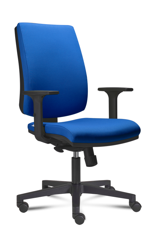 Poltroncina ergonomica operativa con schienale alto e braccioli regolabili in altezza