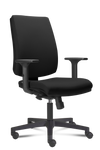 Poltroncina ergonomica operativa con schienale alto e braccioli regolabili in altezza