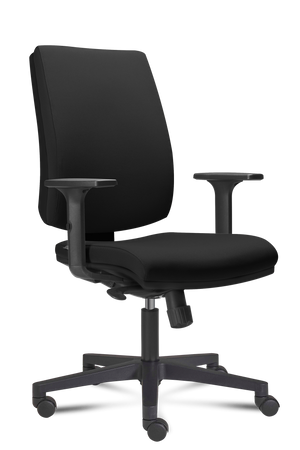 Poltroncina ergonomica operativa con schienale alto e braccioli regolabili in altezza