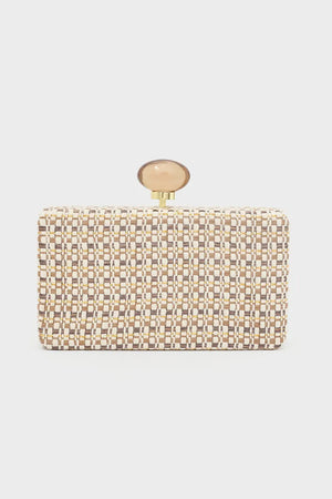 Clutch con tracolla e chiusura pietra | NALÌ
