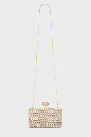 Clutch con tracolla e chiusura pietra | NALÌ