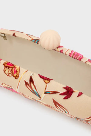 Clutch con tracolla ricamo fiori | NALÌ