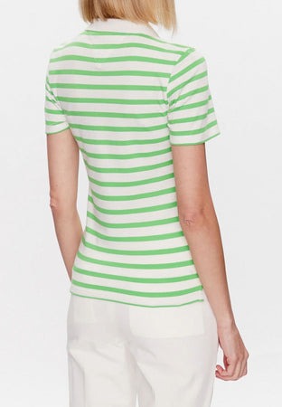 Tommy Hilfiger POLO 1985 SLIM PIQUE STRIPE POLO SS da donna