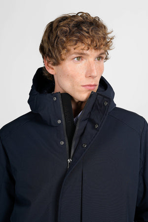 Canadian Capospalla uomo St. John navy con cappuccio e zip doppio cursore