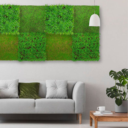 JANGAL Pannelli acustici Modulabili in FLORA sintetica ULTRAREALISTICA 52x52cm mod. LIGHT GREEN COCONUT - Eternal Parquet