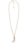 Collana lunga catena con pendente corno | MYA ACCESSORIES