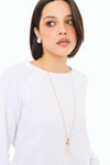 Collana lunga catena con pendente corno | MYA ACCESSORIES