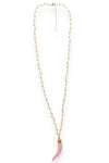 Collana lunga catena con pendente corno | MYA ACCESSORIES