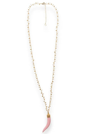Collana lunga catena con pendente corno | MYA ACCESSORIES