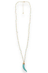 Collana lunga catena con pendente corno | MYA ACCESSORIES