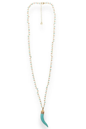 Collana lunga catena con pendente corno | MYA ACCESSORIES