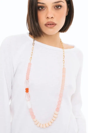 Collana lunga catena con pietre in acrilico | MYA ACCESSORIES