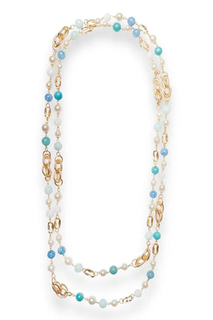 Collana lunga catena con sfere perlate | MYA ACCESSORIES