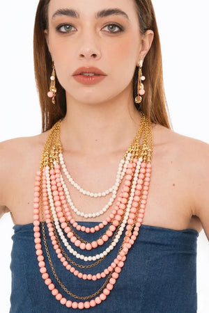 Collana girocollo multilinee con perle | MYA ACCESSORIES