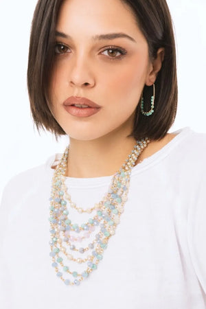 Collana girocollo multilinee con microcristalli | MYA ACCESSORIES