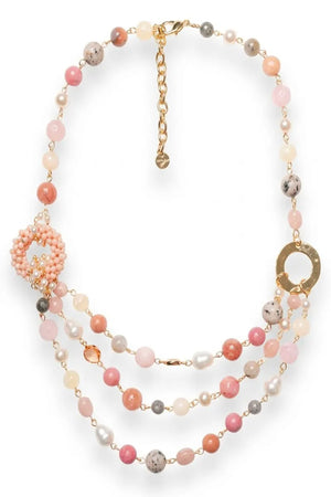 Collana girocollo multilinee con pietre dure | MYA ACCESSORIES