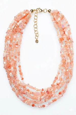 Collana girocollo multilinee con pietre | MYA ACCESSORIES