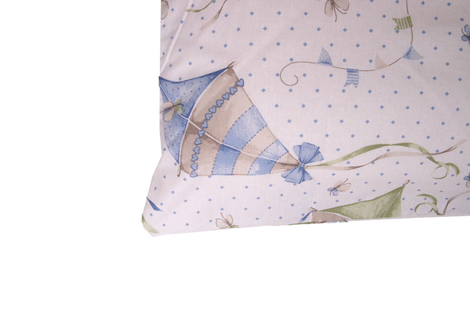 Completo letto lenzuola 100% cotone made in italy AQUILONI AZZURRO - SmartDecoHome