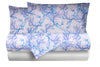 Completo letto lenzuola federe stampa digitale 100% cotone, made in italy CORALLI ACQUARELLO/BIANCO - Vanita di raso