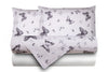 Completo letto lenzuola double face stampa digitale in cotone made in italy FARFALLE BIANCO-NERO/BIANCO