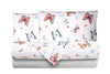 Completo letto lenzuola federe bifaccia double face stampa digitale in cotone made in italy FARFALLE MULTICOLOR/BIANCO - Vanita di raso