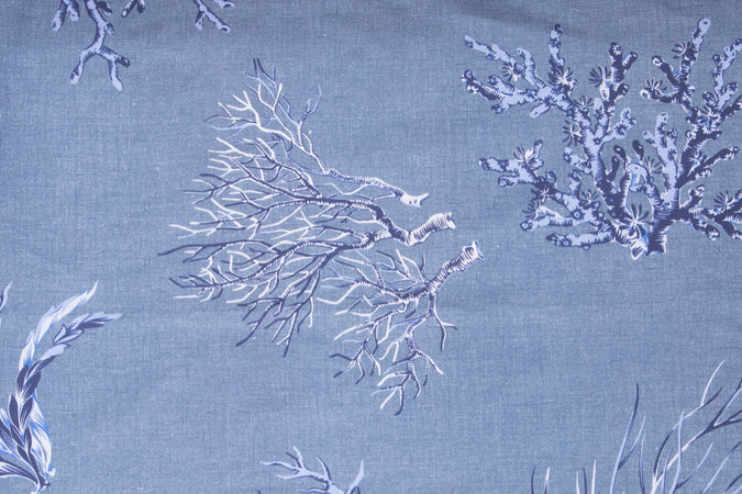 Set Copripiumino federe bifaccia Doubleface parure Copripiumino Stampa Digitale Cotone Made in Italy OCEANO AZZURRO / BIANCO