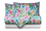 Completo letto lenzuola federe bifaccia double face stampa digitale in cotone made in italy MELANIA/BIANCO - Vanita di raso