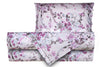 Completo letto lenzuola federe letto stampa fantasia 100% cotone Made in Italy FIORI ACQUARELLO VIOLA - SmartDecoHome