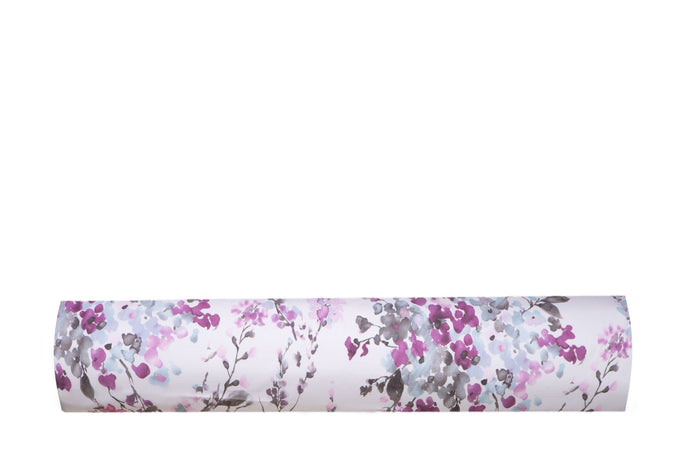 Completo letto lenzuola federe letto stampa fantasia 100% cotone Made in Italy FIORI ACQUARELLO VIOLA - SmartDecoHome