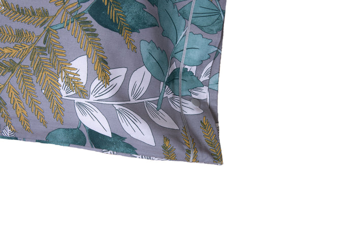 Completo letto lenzuola federe letto stampa fantasia 100% cotone Made in Italy FOLIAGE