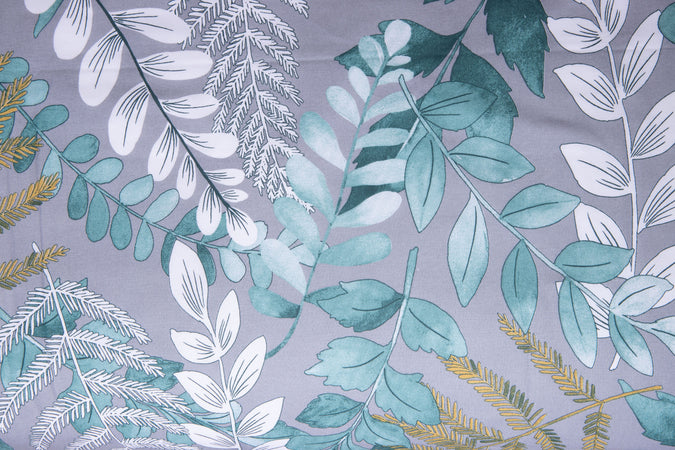 Completo letto lenzuola federe letto stampa fantasia 100% cotone Made in Italy FOLIAGE